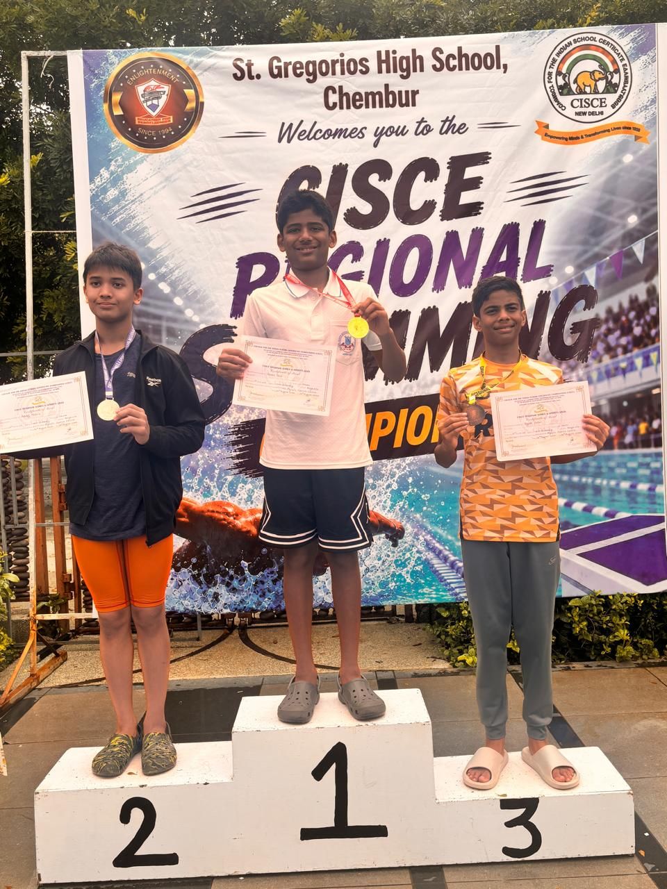 Double Gold for Ahaan at the CISCE Regional Swimming Competition
