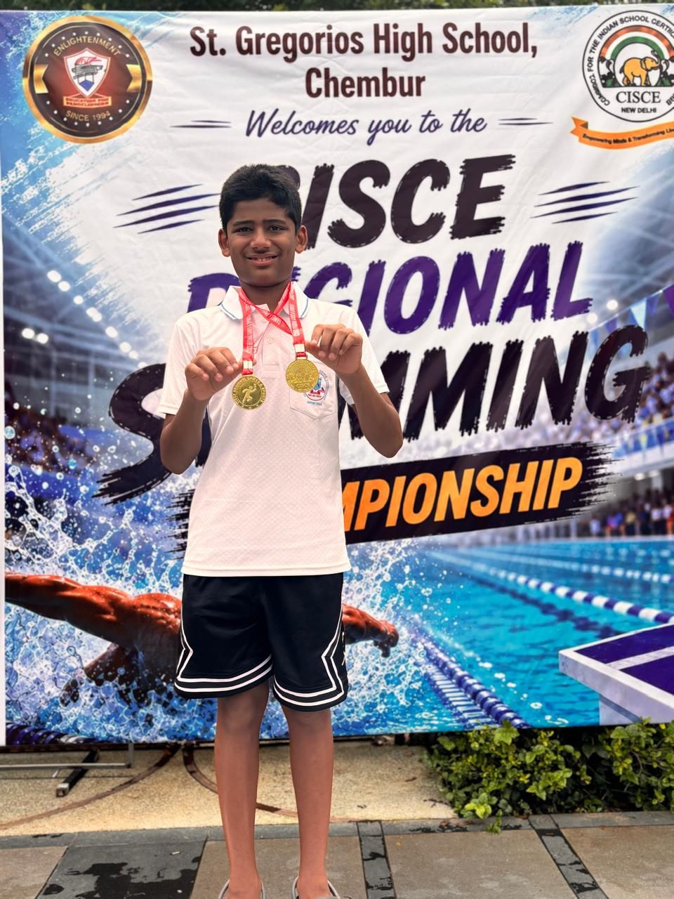 Double Gold for Ahaan at the CISCE Regional Swimming Competition