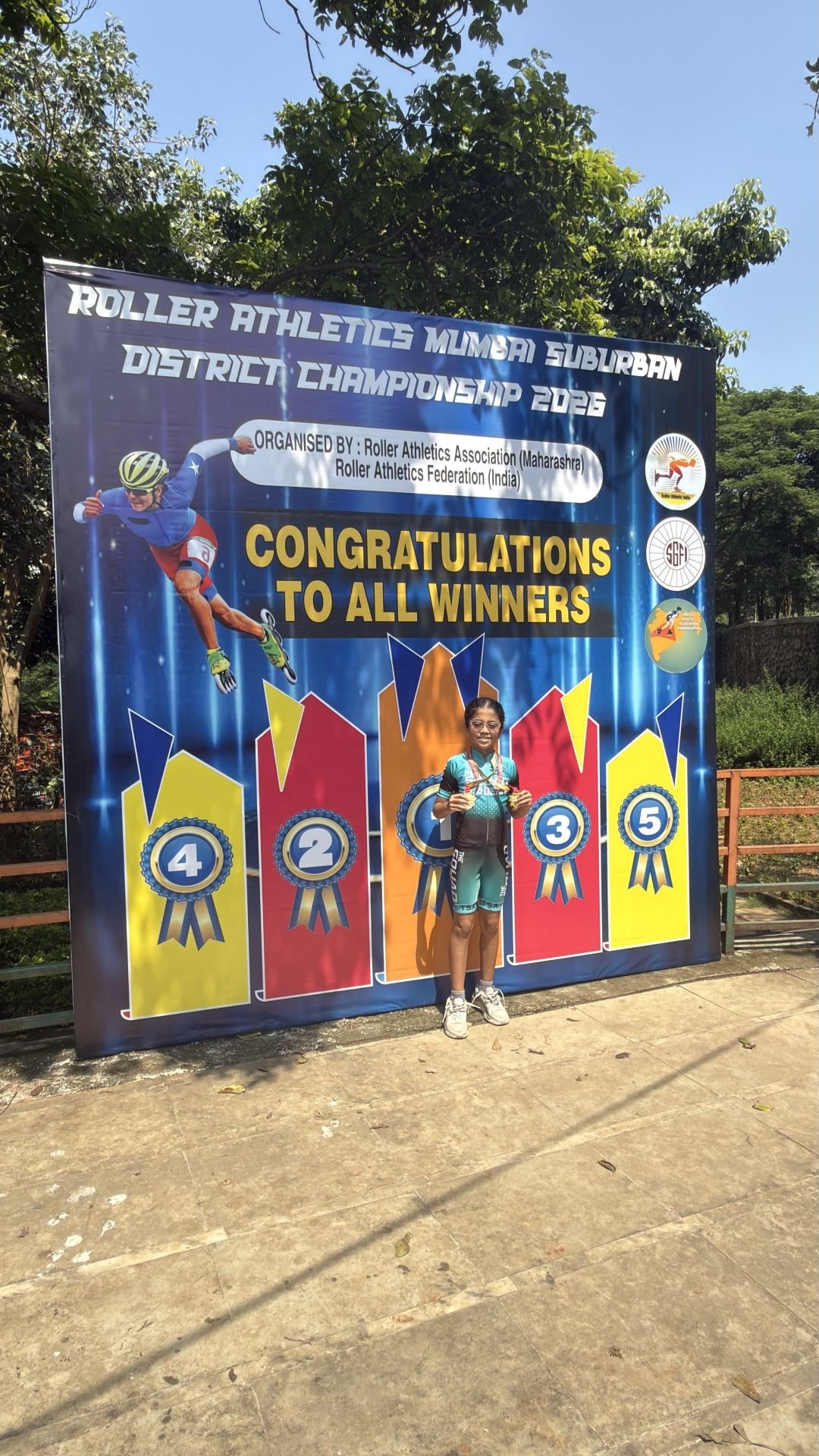 Double Gold for Avisha Parab at the Roller Athletics District Championship!