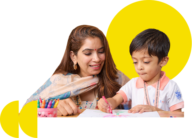Teacher helping a young student