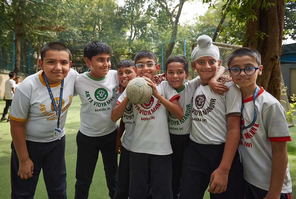 childrens playing football